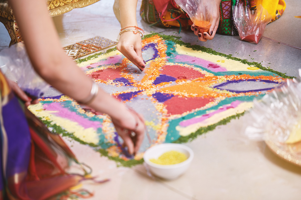 Making rangoli