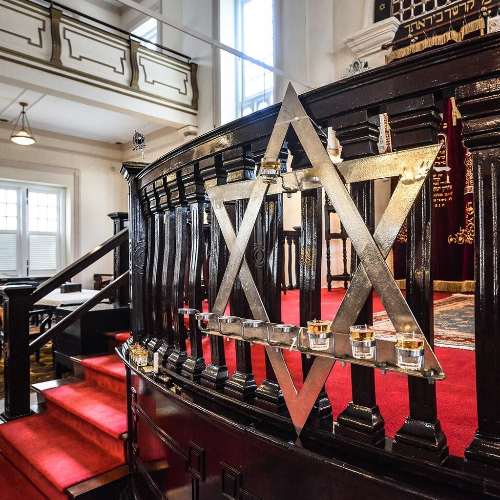 Menorah at Maghain Aboth, the oldest Jewish synagogue in Southeast Asia